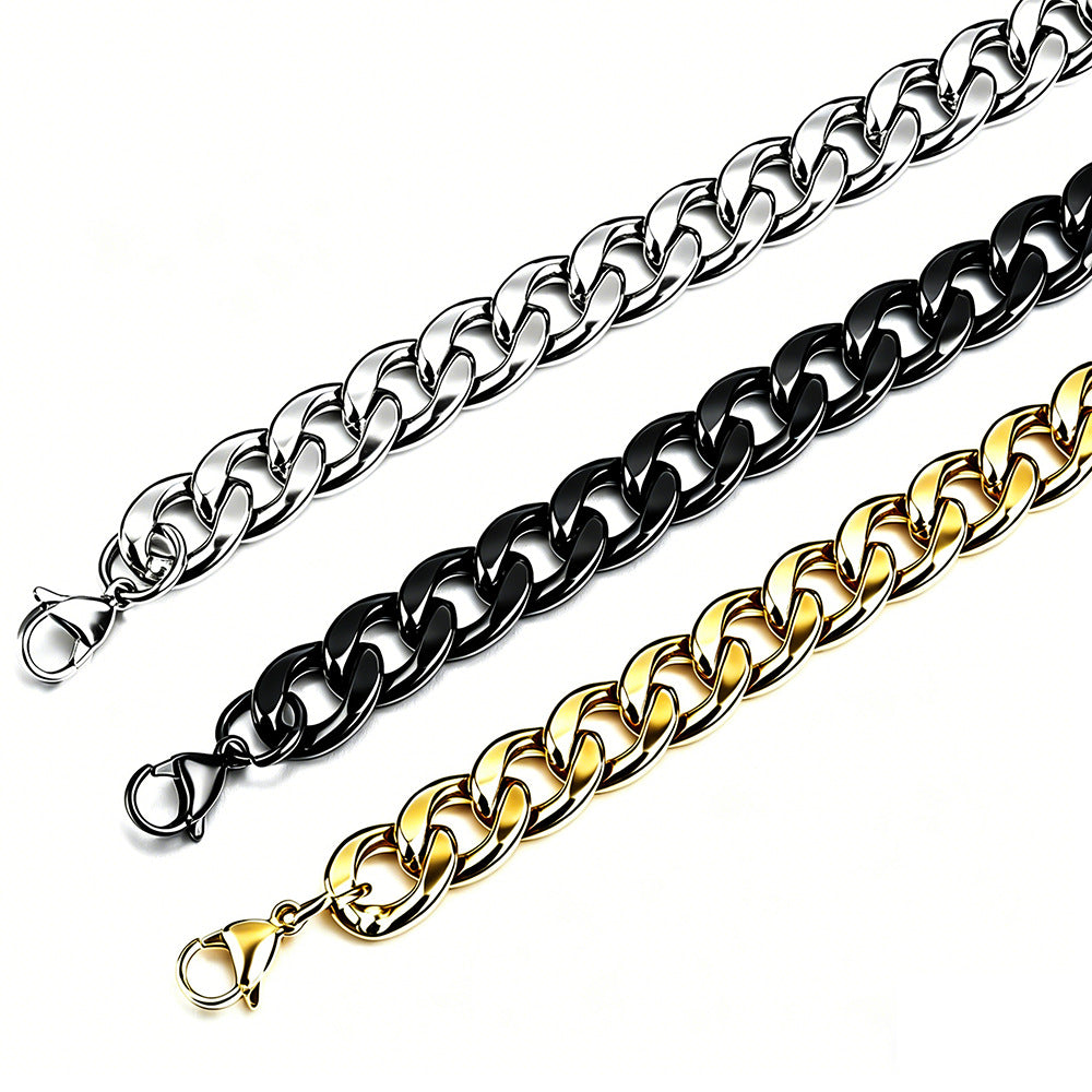 Men's Trendy Hip Hop Simple Personalized Clavicle Chain Titanium Necklaces