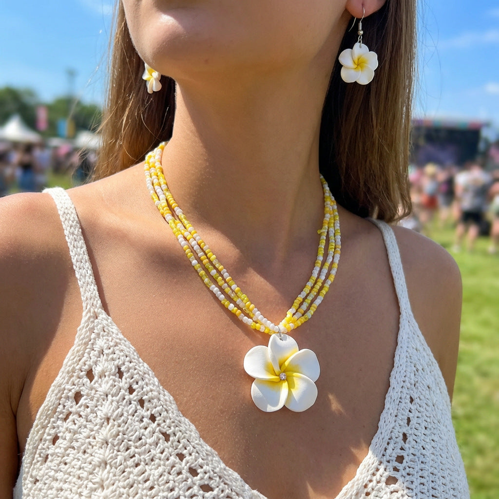 Egg Flower Bead Suite Female Summer Rings