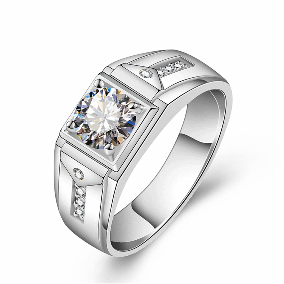 Men's Source Moissanite Open Mouth Man's Domineering Opening Adjustable Ring