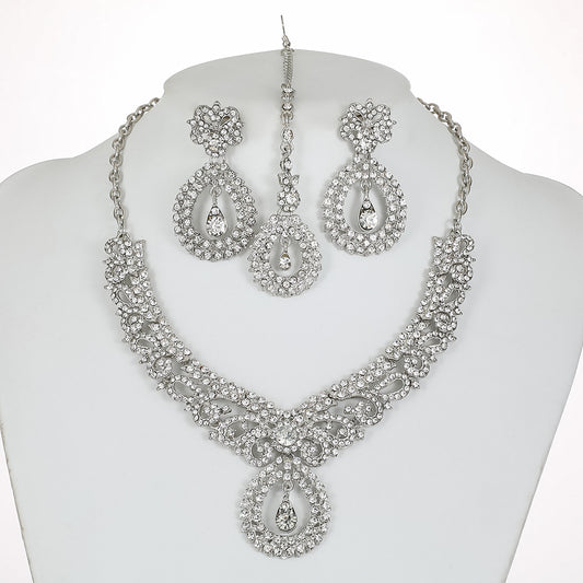 Women's High Profile Retro Luxury Crystal Banquet Formal Necklaces
