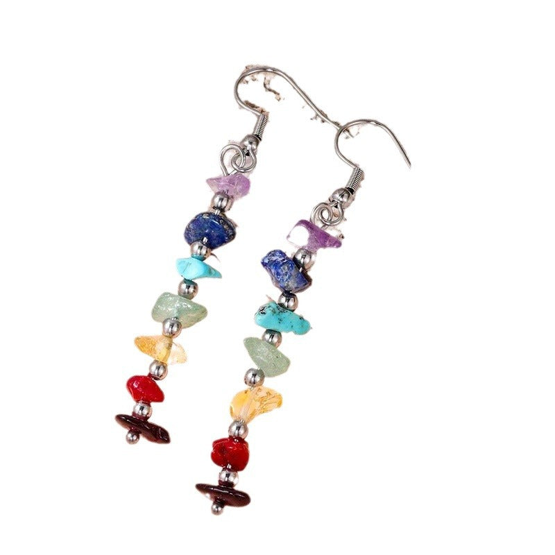 Colorful Gravel Creative Irregular Winding Handmade Earrings