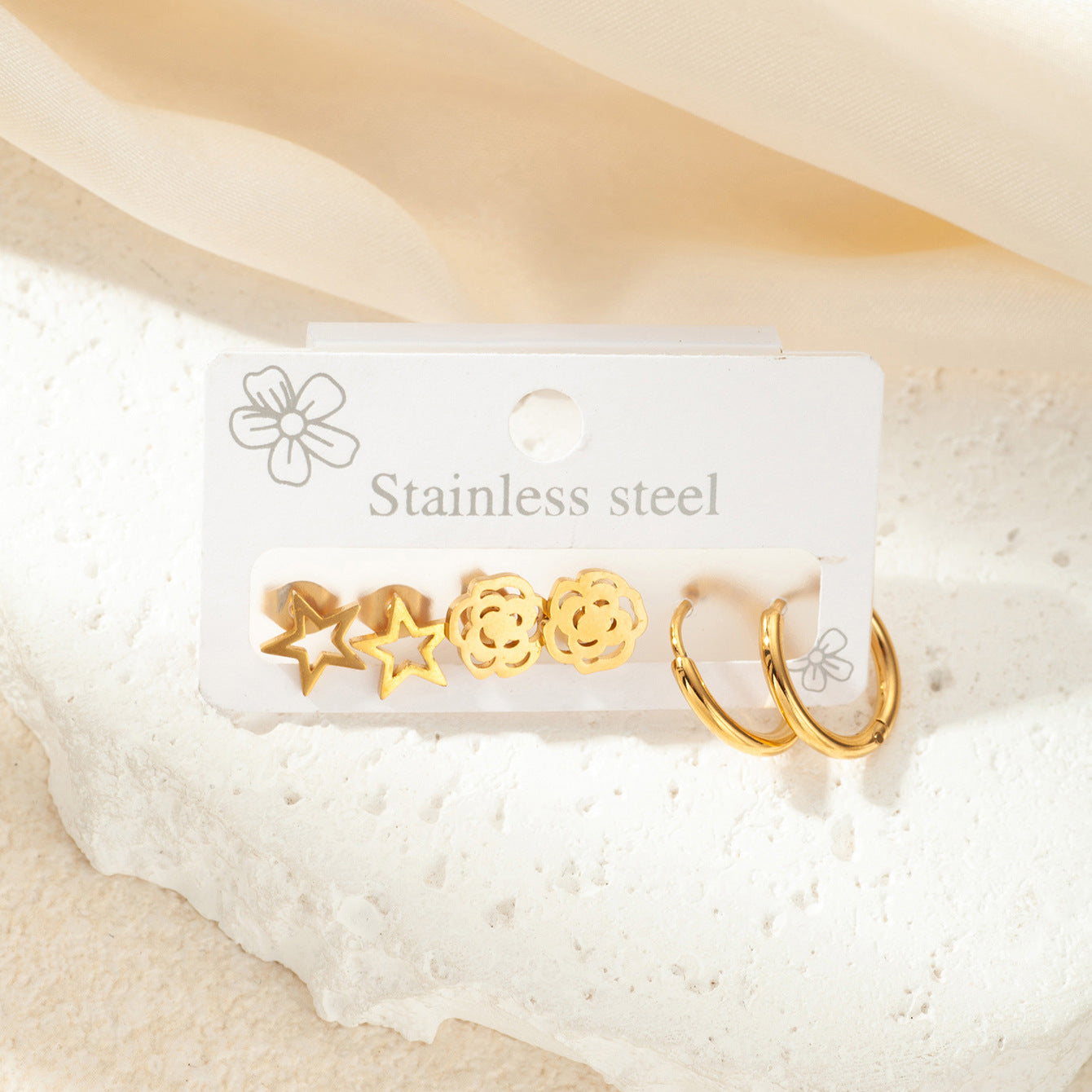 Titanium Steel Ear Exquisite Small Gold-plated Earrings