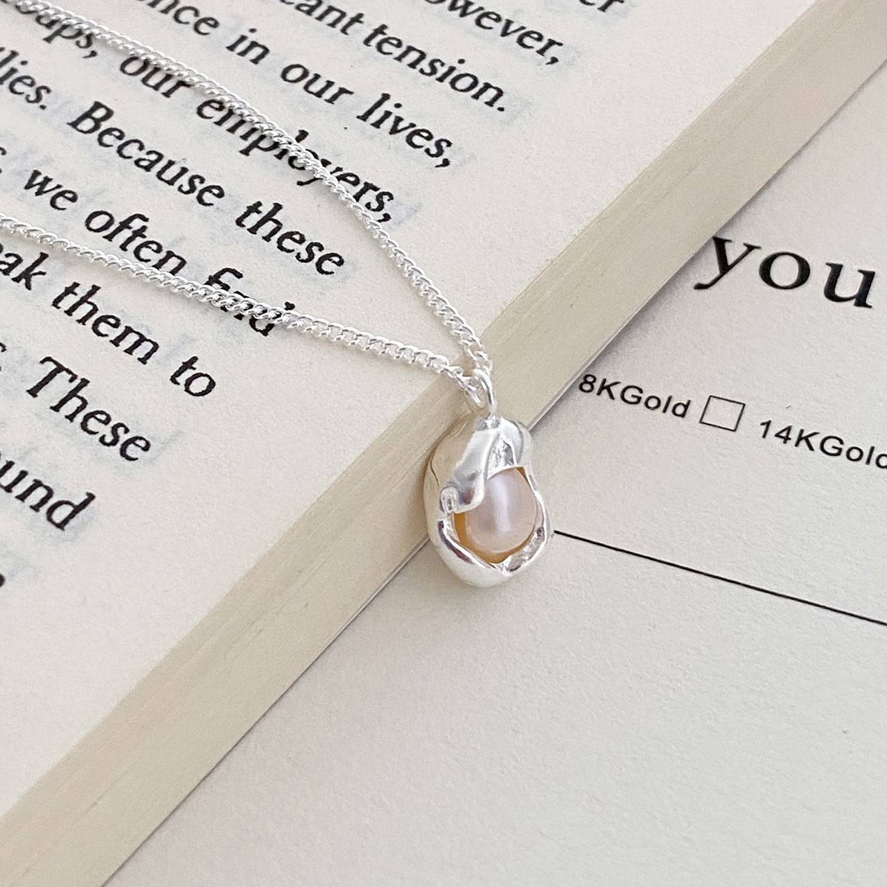 Women's Sier Pearl Geometric Simple Design Niche Bag Light Luxury Necklaces