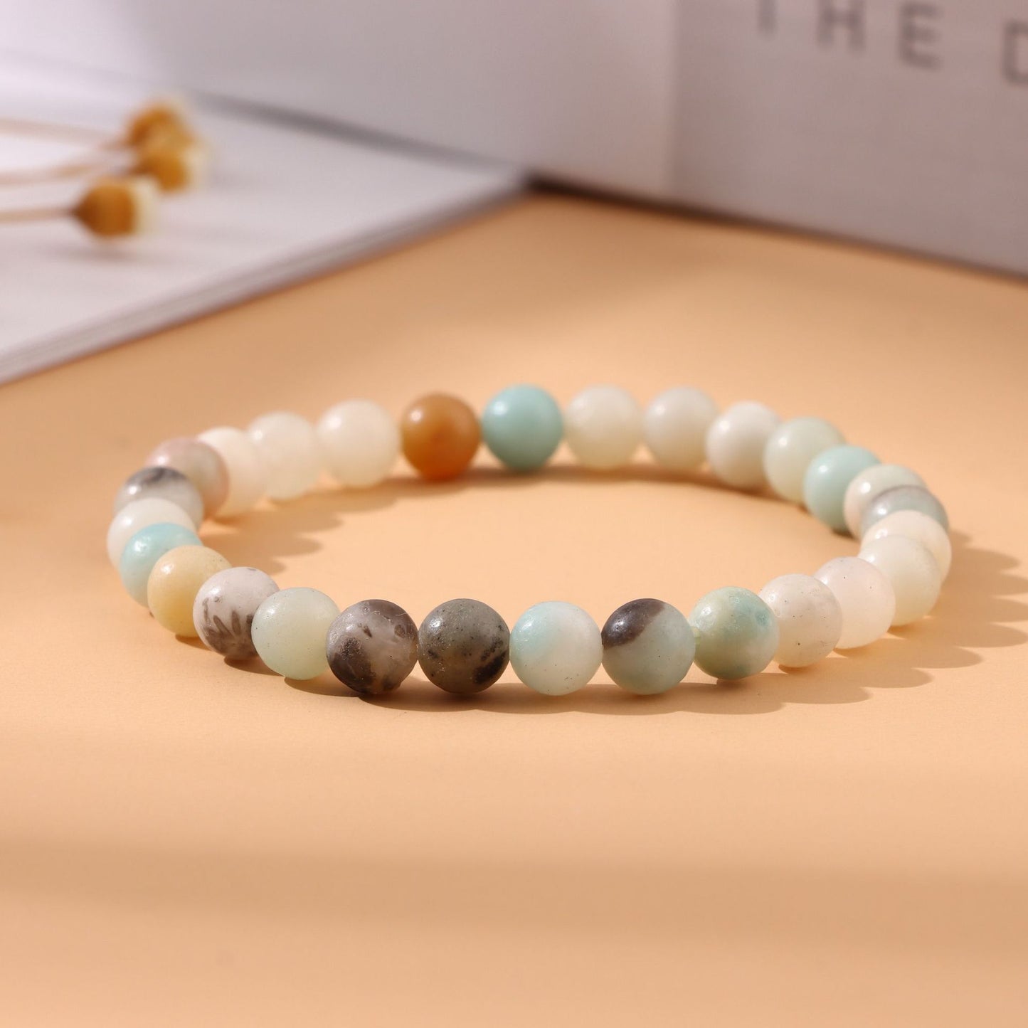 Women's & Men's Round Beads Couple Fashion Elastic String Beaded Bracelets