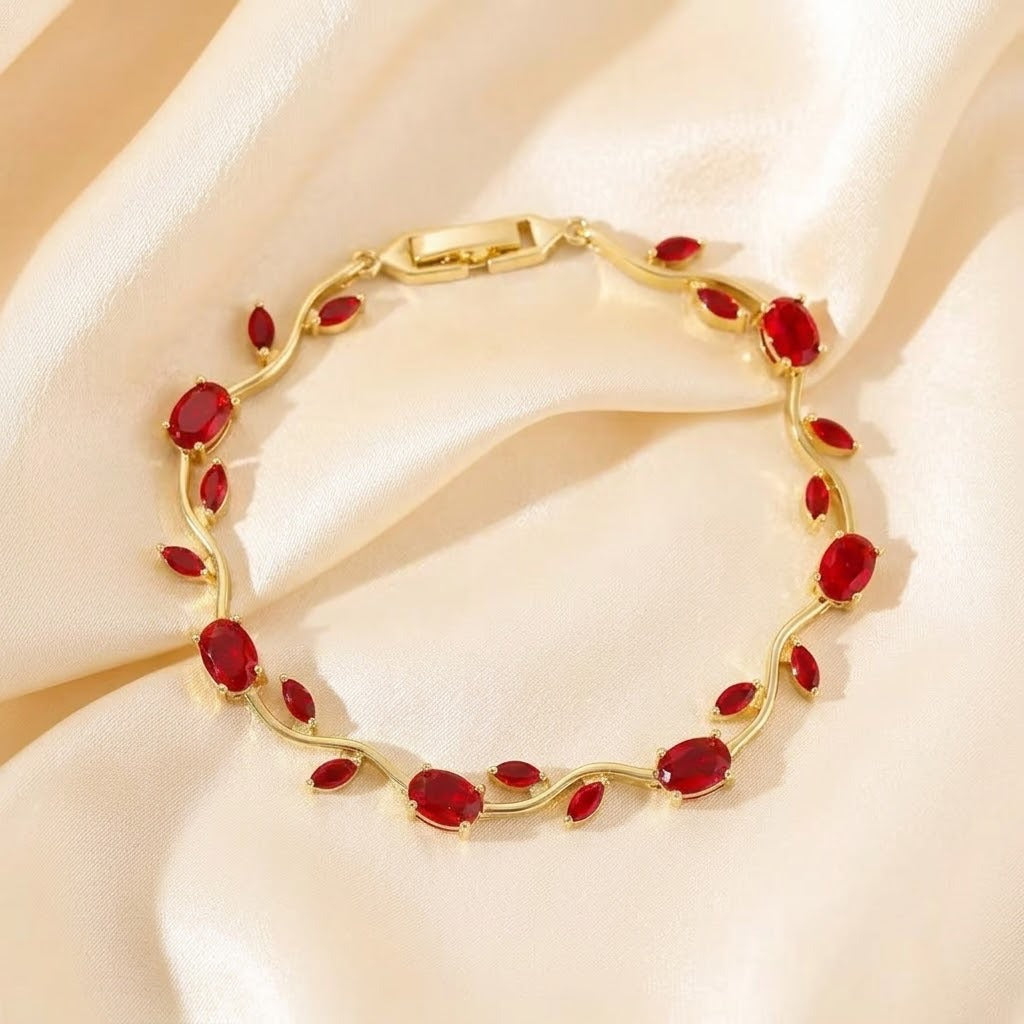 Women's Colorful Tulip Korean Zircon Style Full Diamond Bracelets