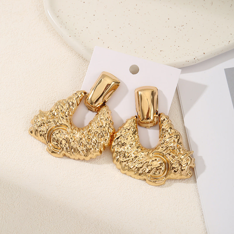 Simplicity Exaggeration Irregular Metal Trendy Korean Style Stud Earrings