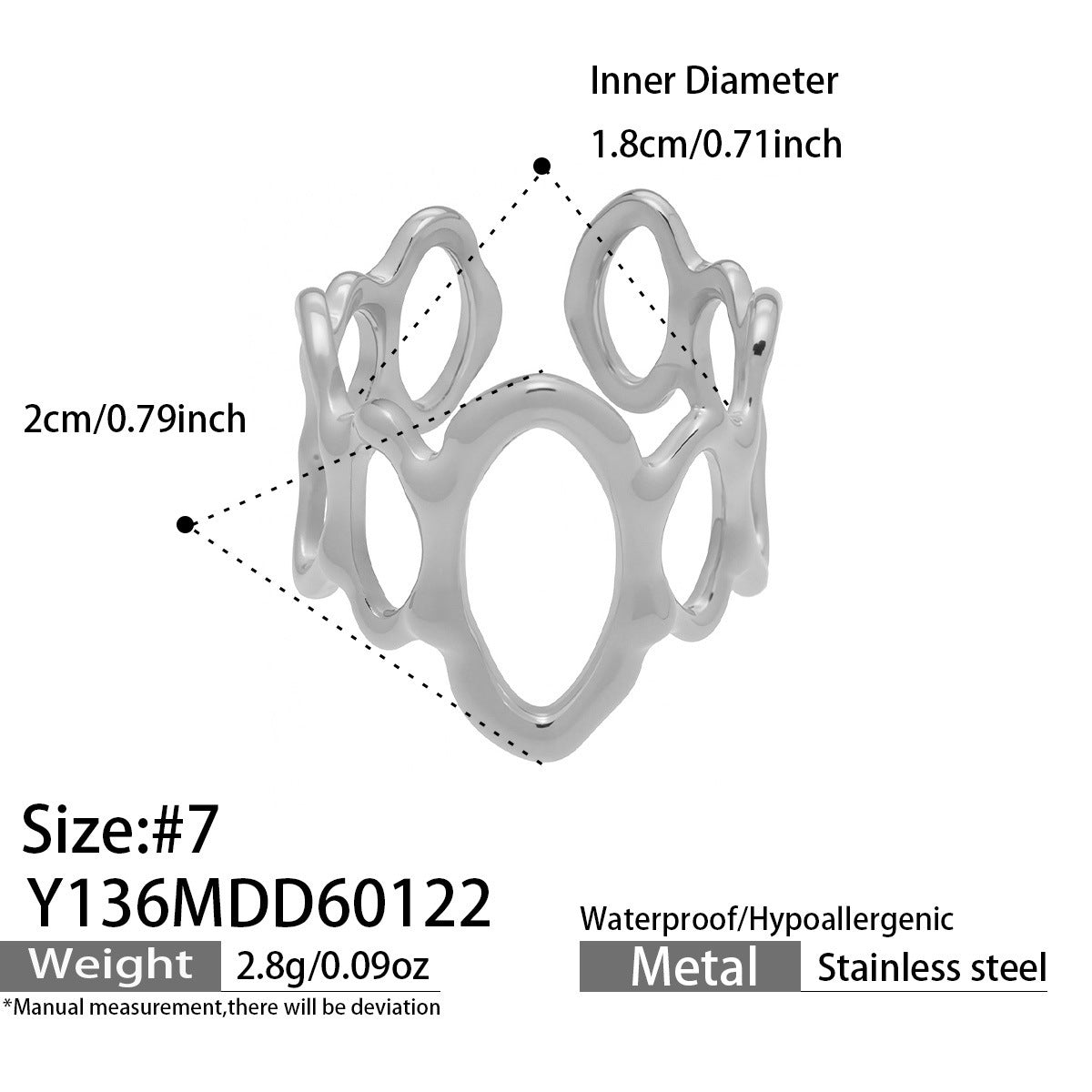 Design Geometric Stainless Steel Gold Plated Minority Fashion Rings