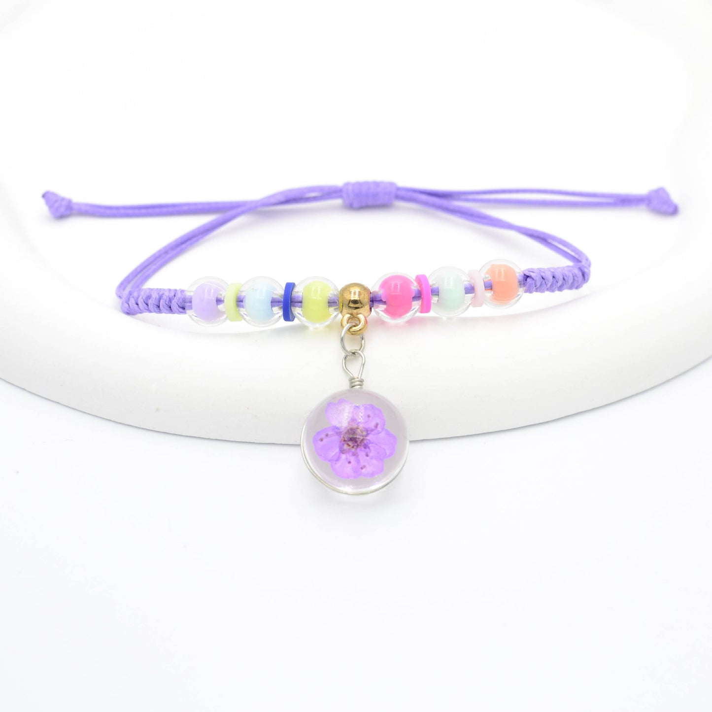 Flower Glass Preserved Fresh Narcissus Cherry Bracelets