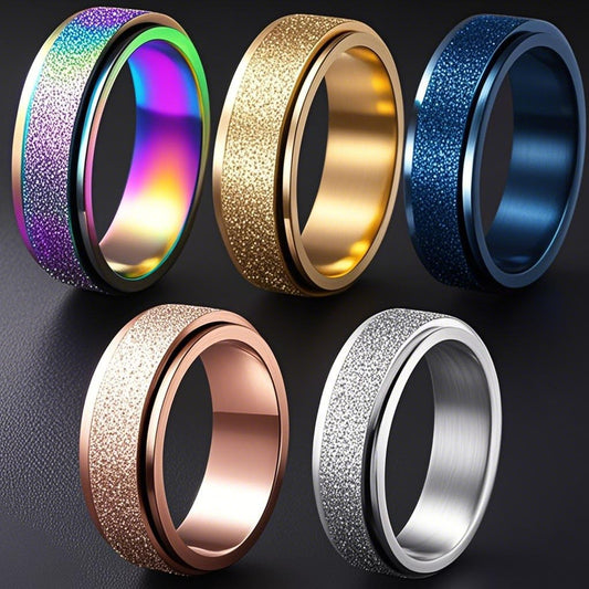 Men's Steel Rotating Frosted Female Cold Niche Rings