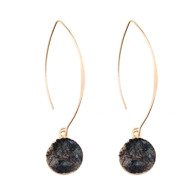 Women's Vintage Geometric Round Vug Long Copper Ear Hook Earrings