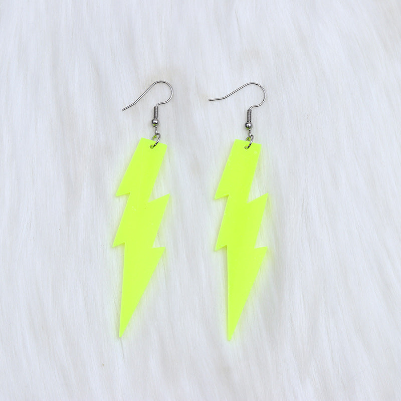 Fluorescent Lightning Acrylic Ear Design Sense Earrings