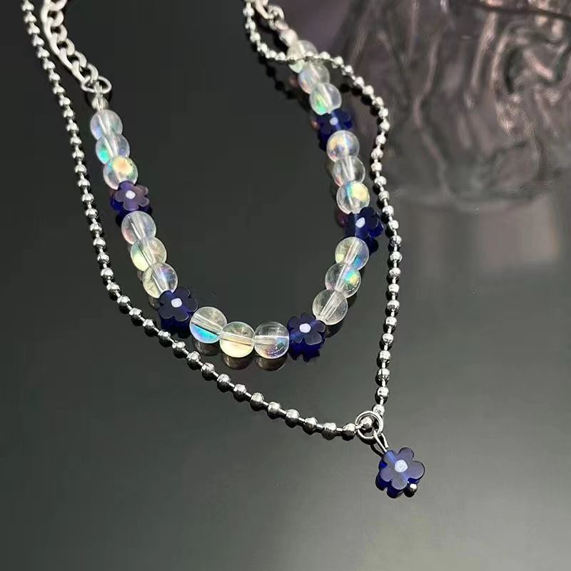 Flower Niche Design Crystal Clavicle Chain Wind Necklaces
