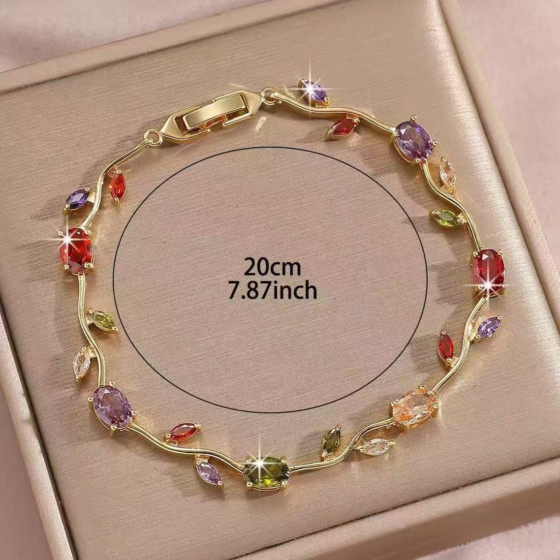 Women's Simple Design Leaf Shape Fashion Temperamental Minority Multicolor Bracelet