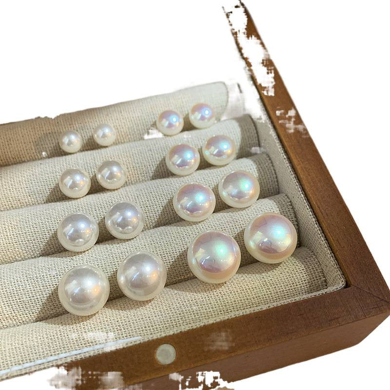 Pearl Glow Pink Light Steamed Bread Beads Stud Earrings