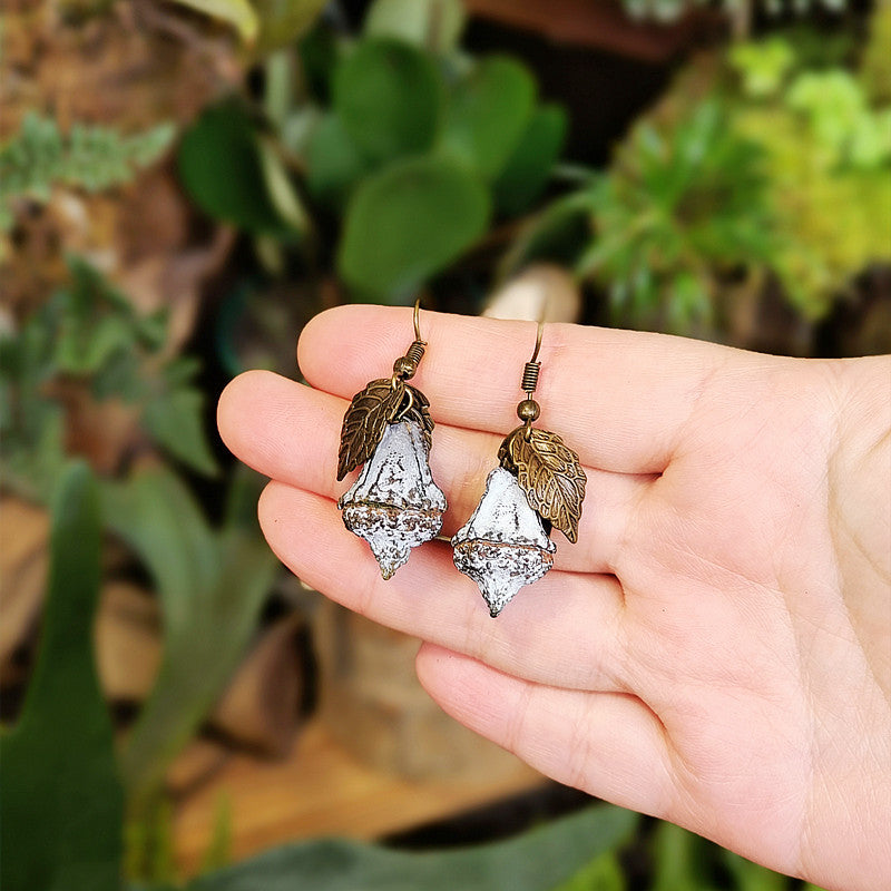 Style Flower Leaf Fruit Creative Long Wooden Natural Earrings