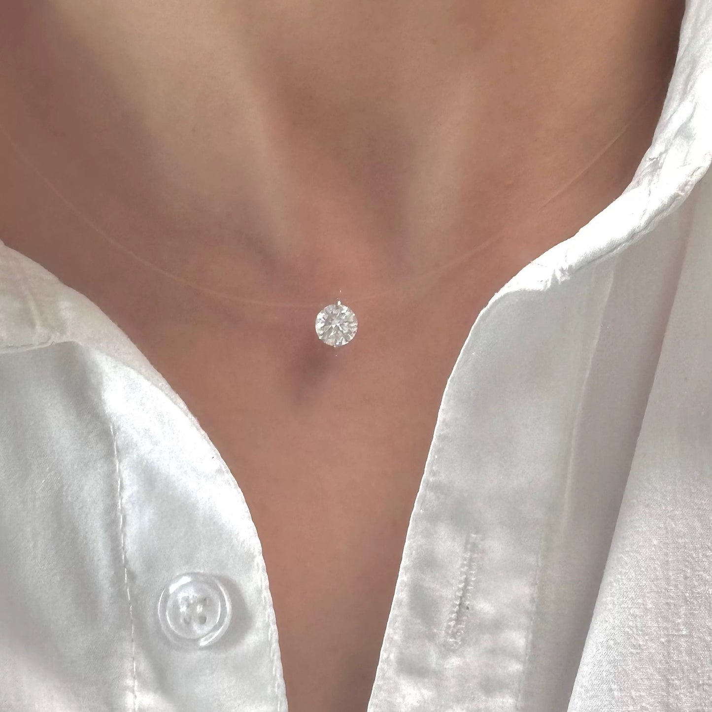 Mermaid Tears Moissanite High-grade Transparent Fishing Necklaces