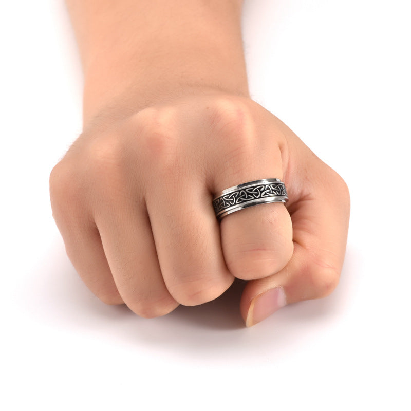Women's & Men's Celtic Knot Stainless Steel Brushed Rotatable Ring