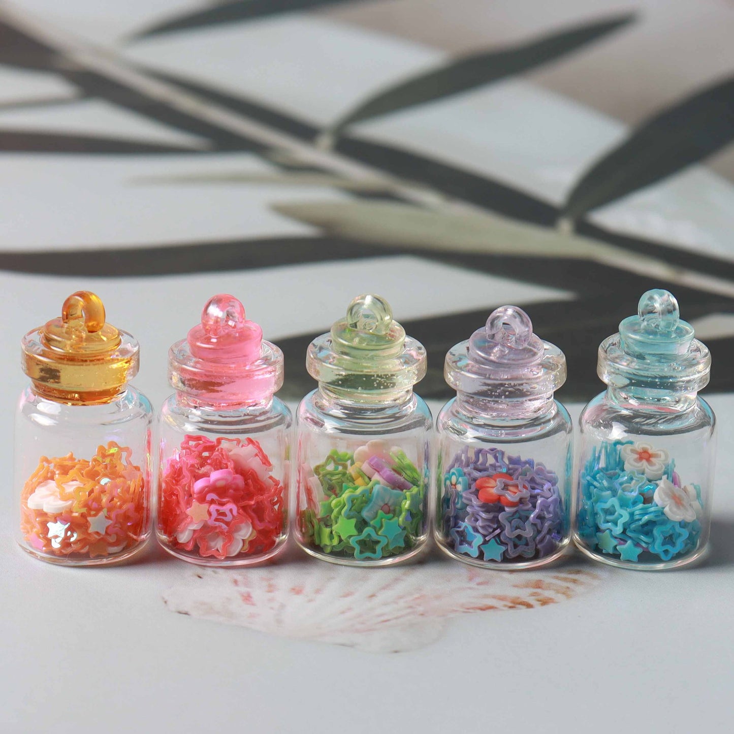 Glass Star Sequins Drift Bottle Car Decorations Jewelry Accessories