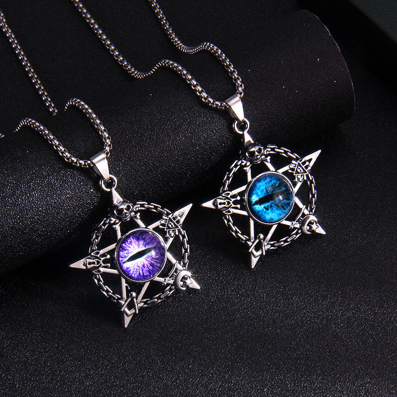 Style Old Five-pointed Star Turkish Blue Necklaces