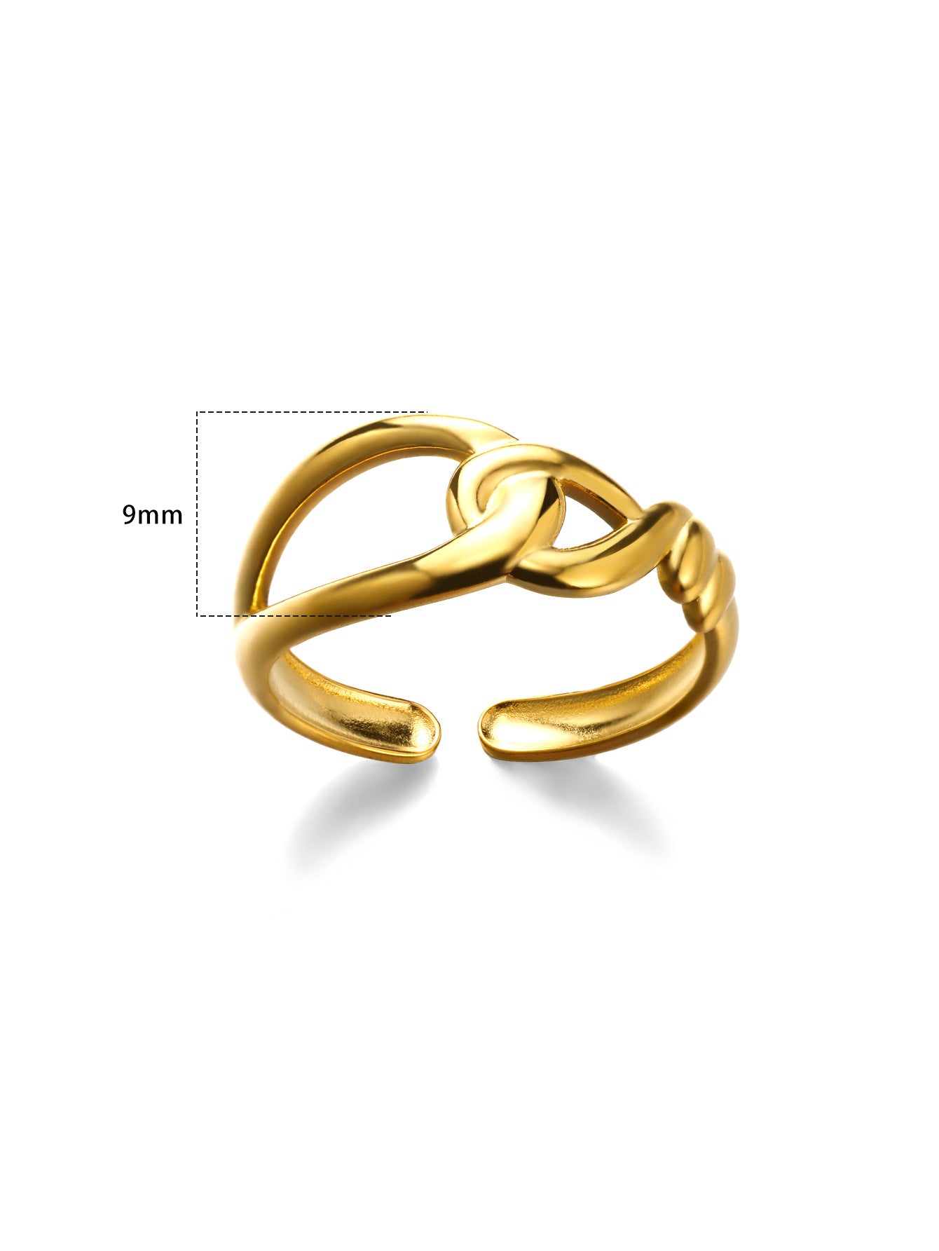 Women's Simple Line Open Stainless Steel Gold-plated Rings