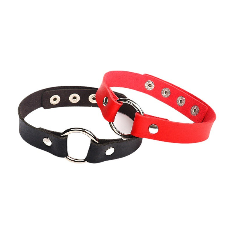 Style Trend Street Snap Punk Leather Rivet Necklaces