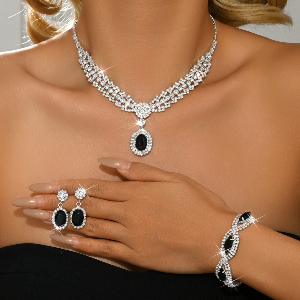 Women's Bride Full Diamond Suite Fashion Popular Rings