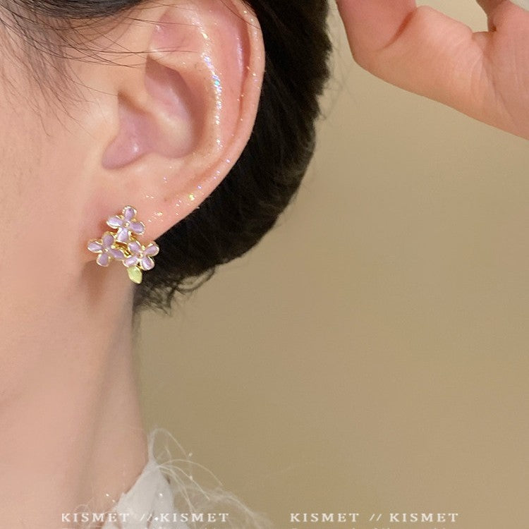 Spring Style Flower Design High-grade Ear Elegant Sweet Stud Earrings