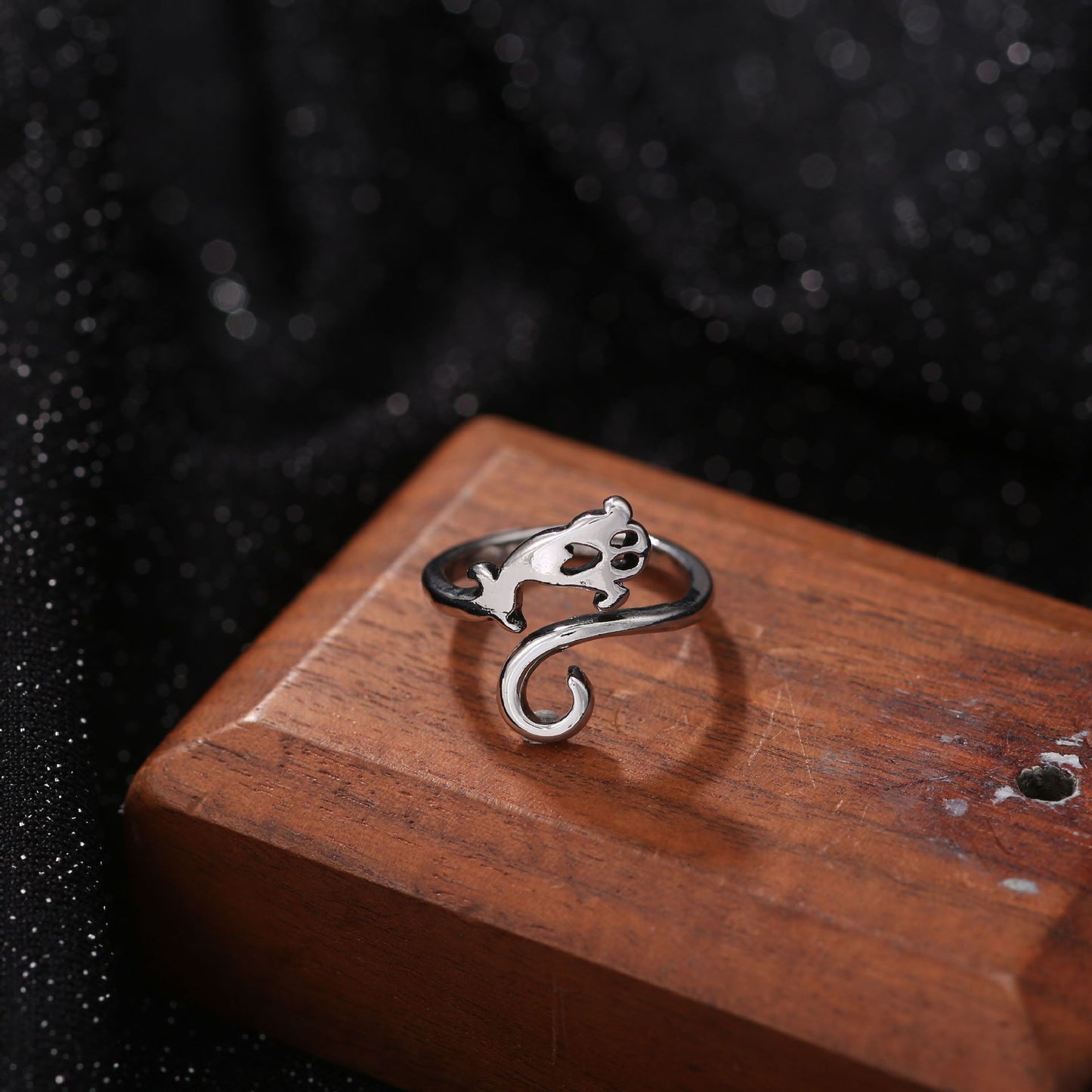 Men's Retro Trendy Sier Open Single Lucky Rings