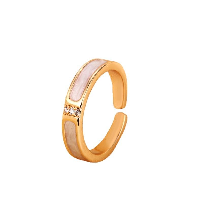 Women's Korean Natural White Light Luxury Temperament Fashionable Design Ring