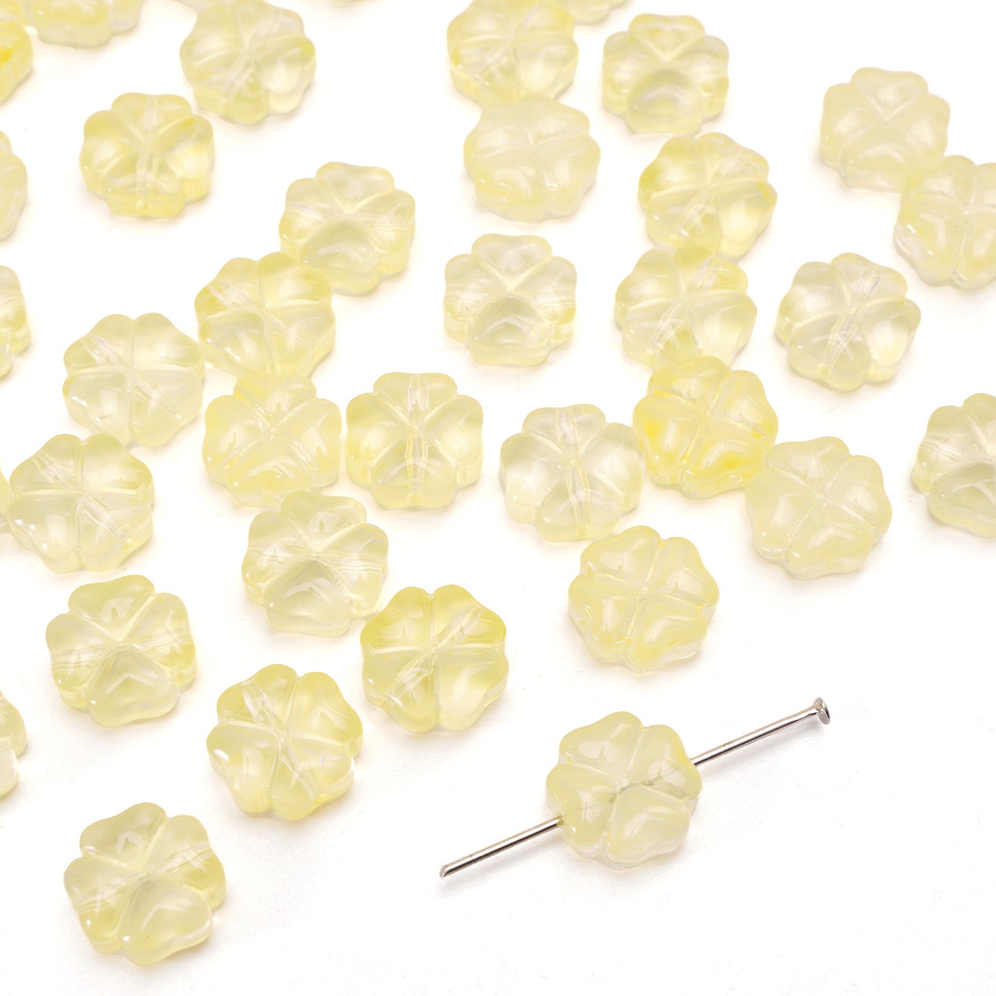 Beautiful Clover Flat Beads Scattered Handmade Jewelry Accessories