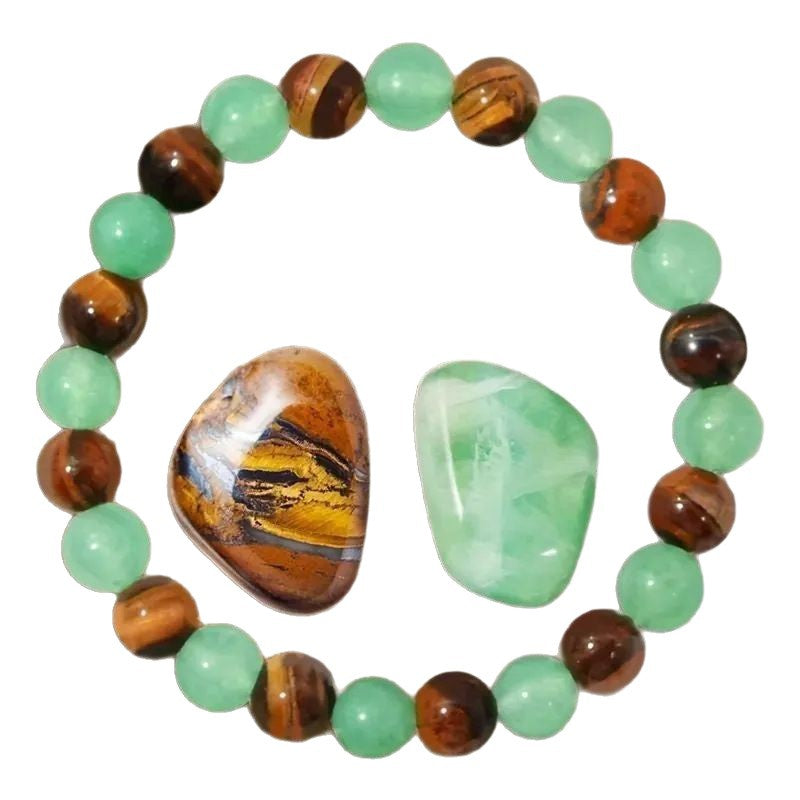 Unique Natural Tigereye Green Aventurine Fortune Bracelet