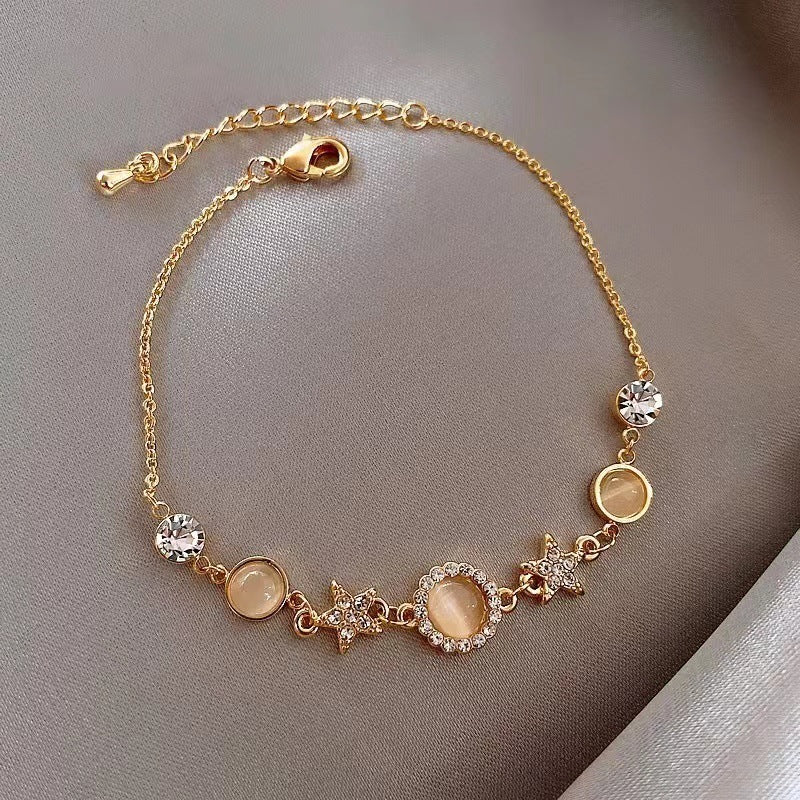 Women's Korean Style Fashion Opal Light Luxury High Sense Summer Temperamental Bracelet