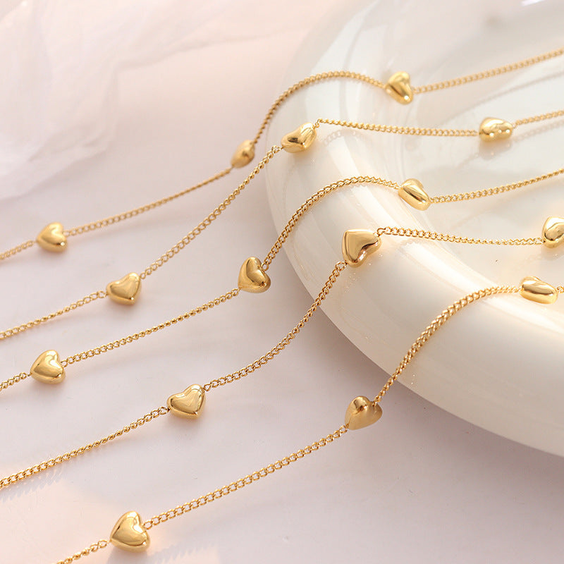 Style Design Peach Heart Female With Hearts Does Not Jewelry Set