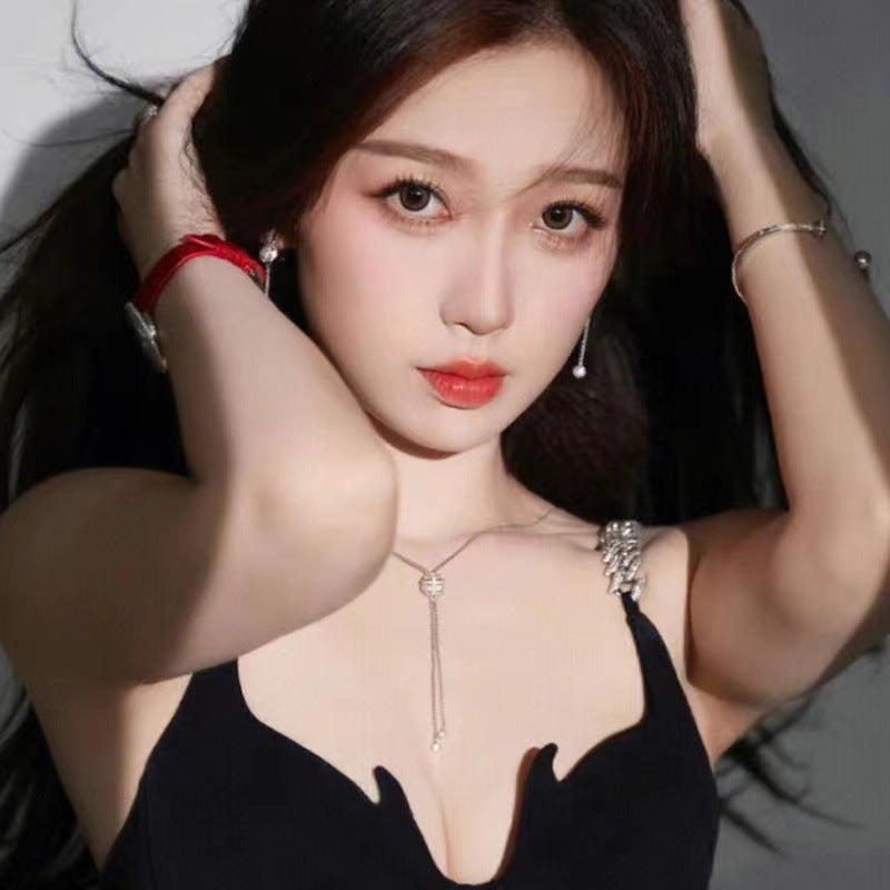 Good Luck Comes Light Luxury Advanced Adjustable Tassel Clavicle Chain Necklaces