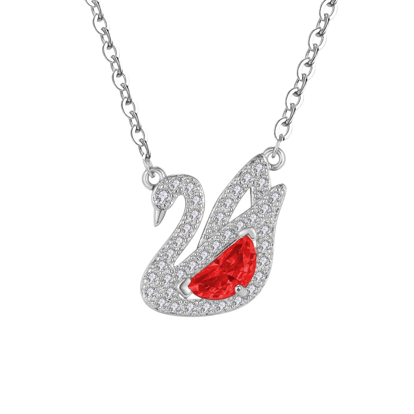 Trendy Creative White Swan Zircon Colorful Crystals Pave Ear Full Jewelry Set