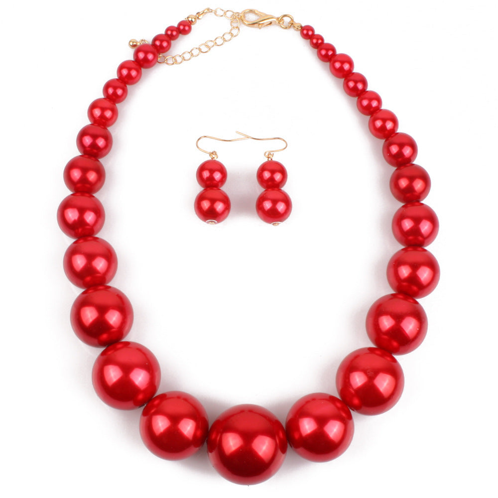 Bridal Exaggerated Simple Imitation Pearl Short Clavicle Necklace