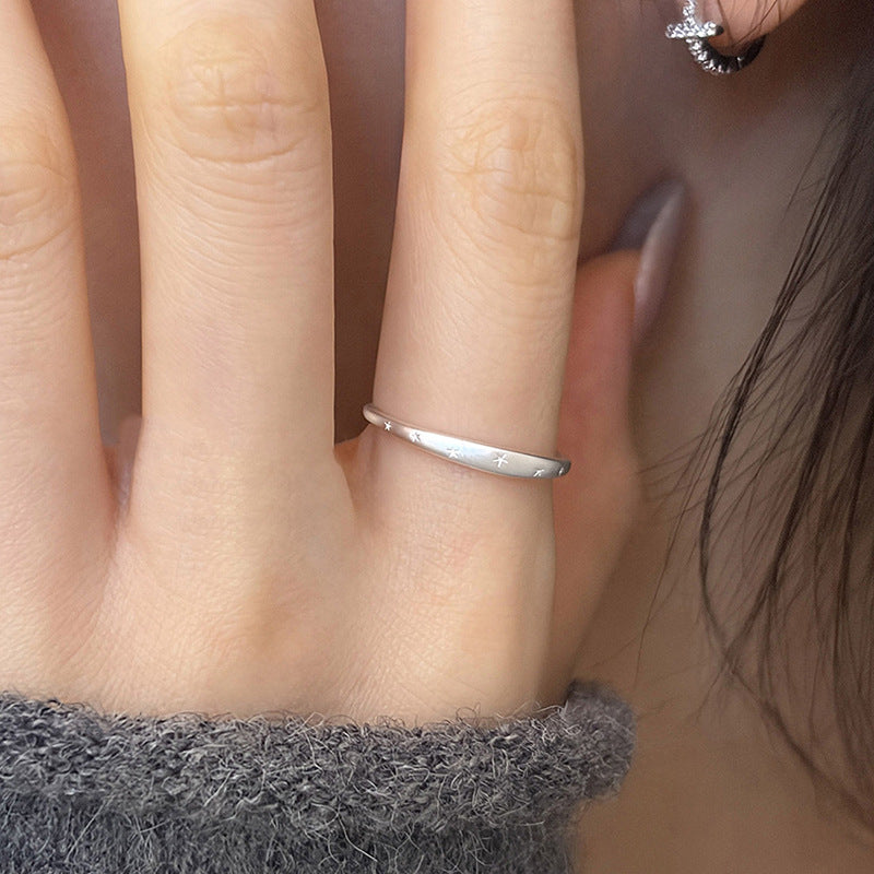 Women's Exquisite Frosted Light Luxury High-grade Open Rings