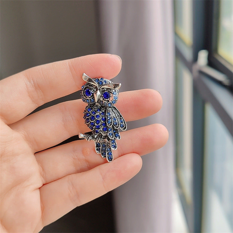 Unique Exquisite Owl Full Diamond Corsage Brooches