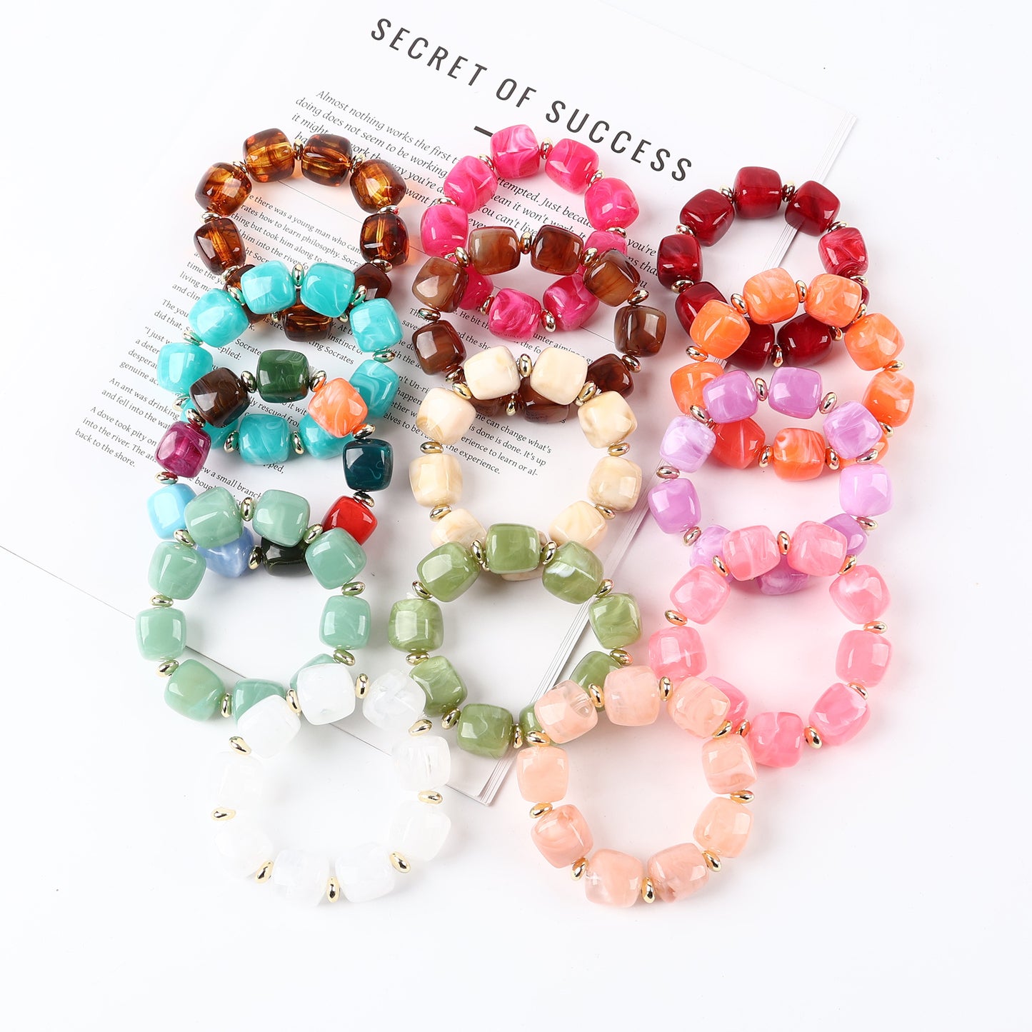 Style Female Niche Acrylic Geometric Solid Bracelet