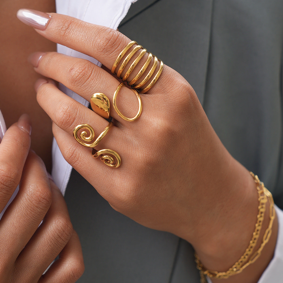 Niche High-grade Light Luxury Packaging Female Line Rings