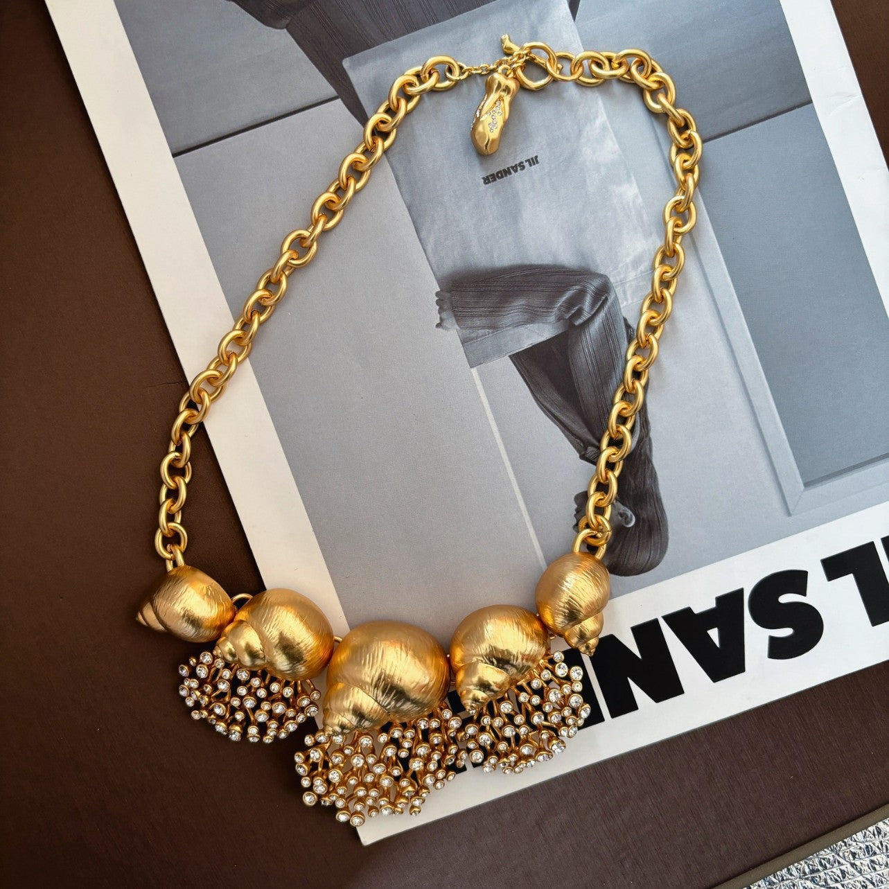 Advanced Model Style Snails Modeling Brass Necklace