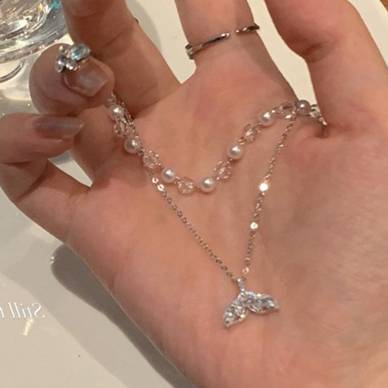 Women's Stitching Heart Clavicle Chain Light Luxury Necklaces