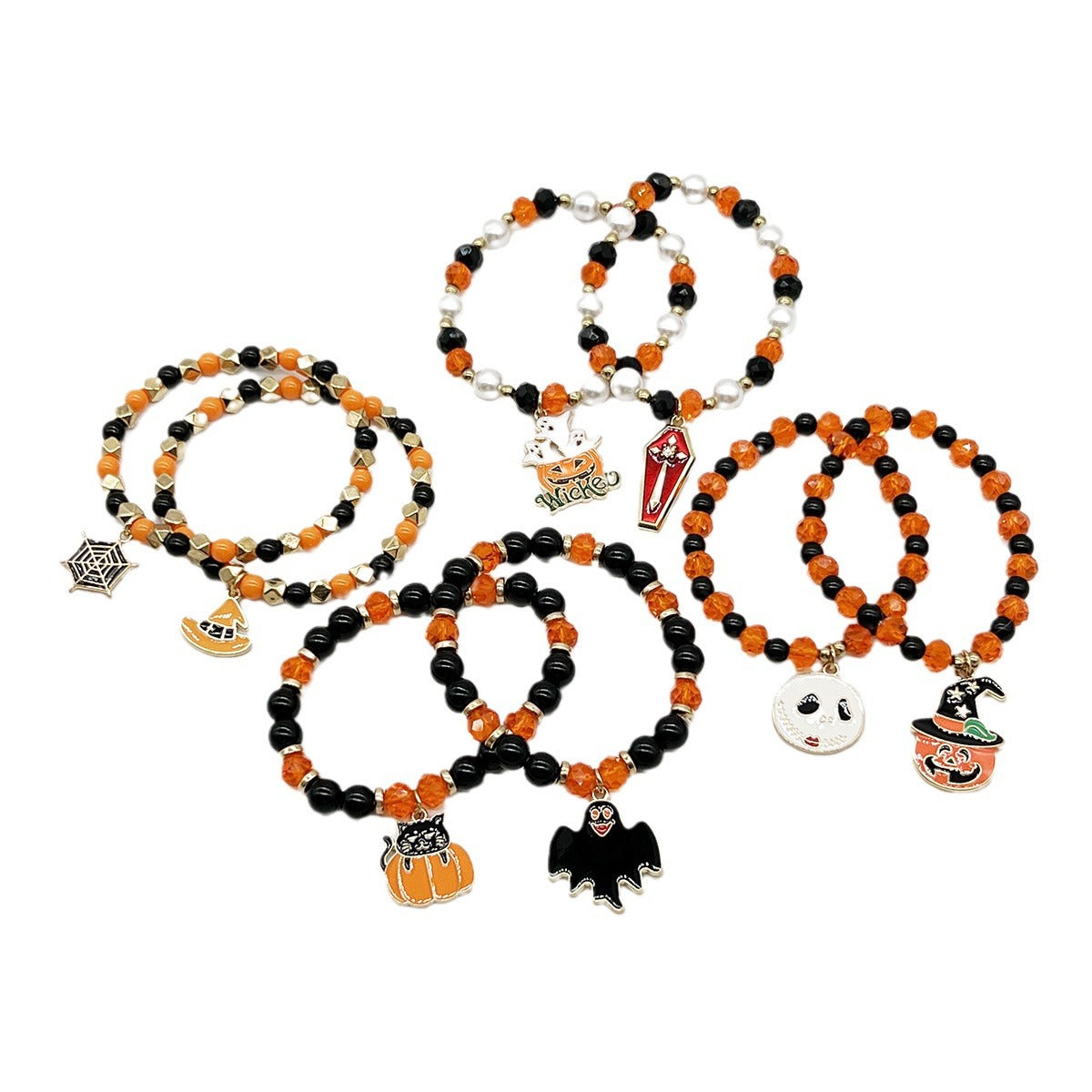 Black Red Orange Suit Spider Pumpkin Bracelets