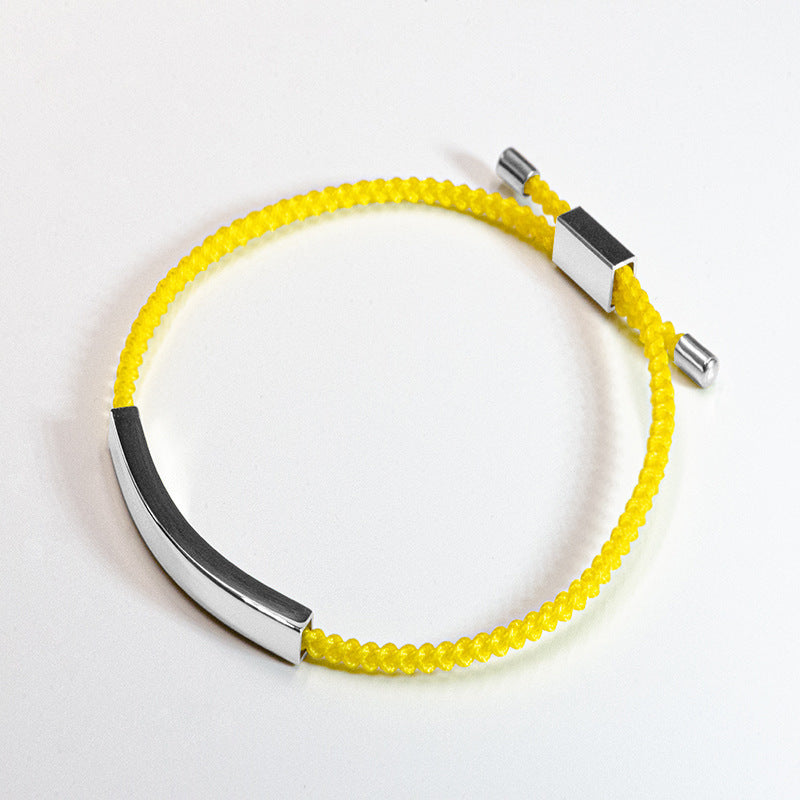 Steel Engraved Hollow Tube Couple Adjustable Inspirational Bracelets