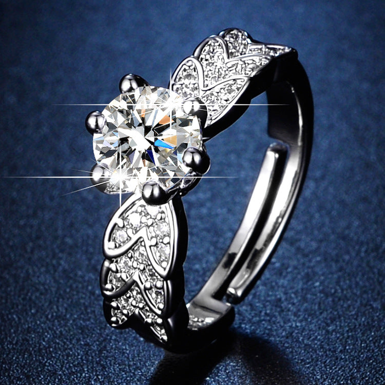 Streaming Imitation Moissanite Eight Hearts Arrows Female Karat Classic Rings