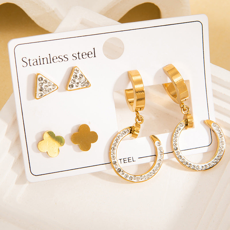 Titanium Steel Ear Exquisite Small Gold-plated Earrings