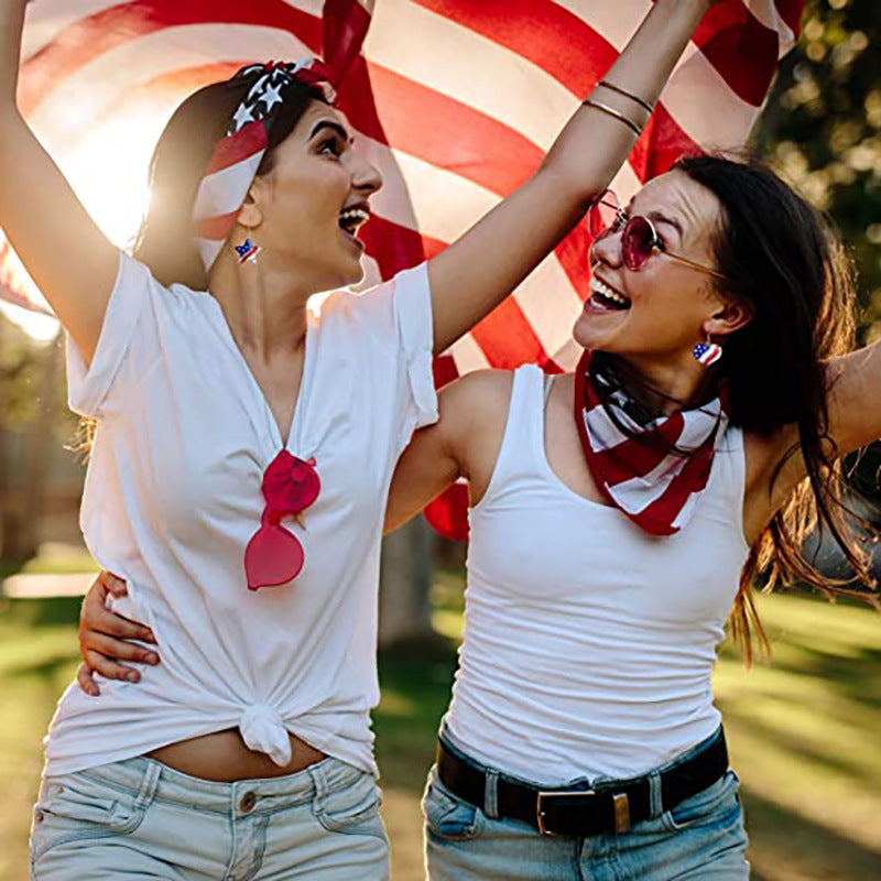 Graceful Popular Independence Day Flag Heart-shaped Earrings