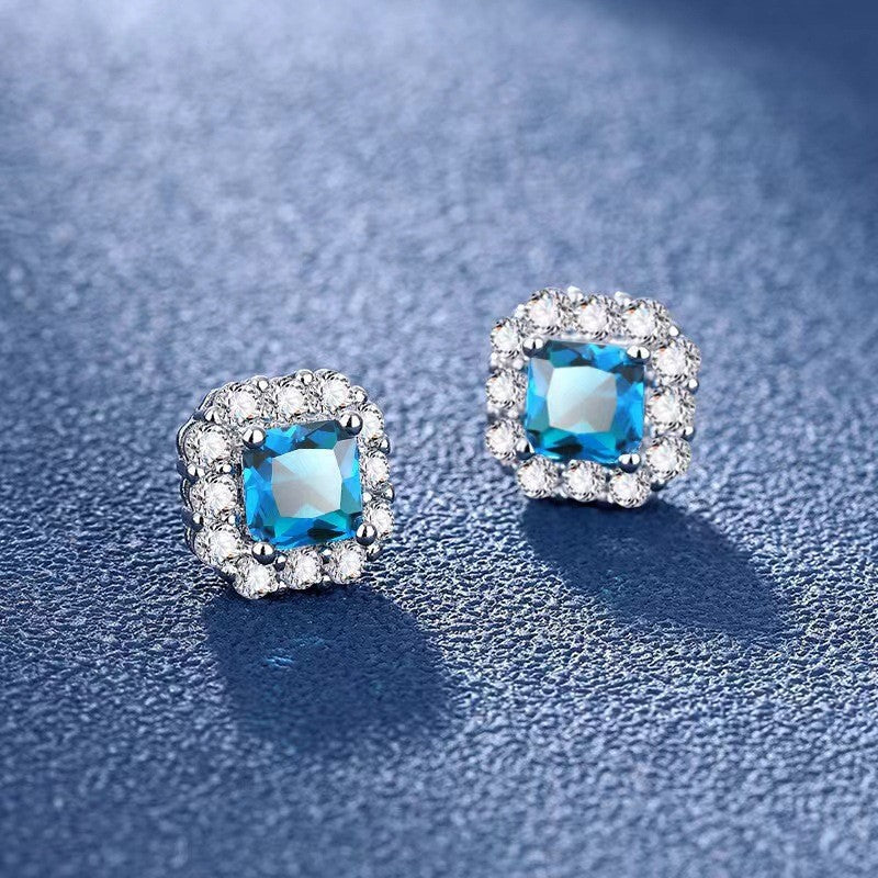 Moissanite Ear Female With Hearts Sterling Earrings