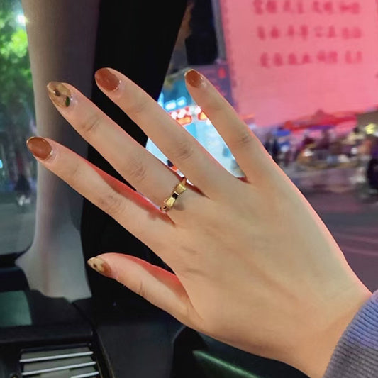 Love Style Square Model Bow Yellow Rings