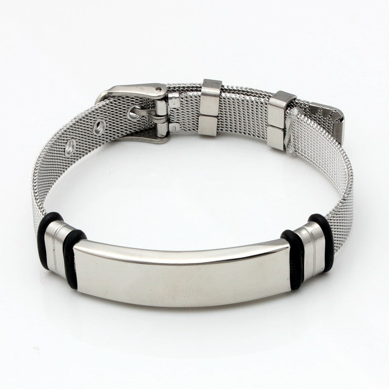 Women's & Men's Trendy Adjustable Strap Design Couple Hand Jewelry Stainless Bracelets